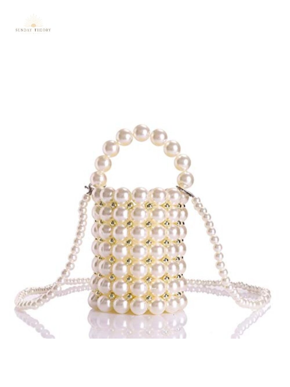 Beaded Handbag for Women with Detachable Chain Evening Bag Acrylic Beads